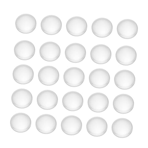 OSALADI 50pcs Transparent Round Glass Patch Supplies for DIY Jewelry Craft Making Gemstone Glass for Earrings Cuff Links and Decorative Projects