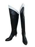 YuanCos Women Black Cosplay Shoes Heeled Long Boots (Female US 9/EU40.5)