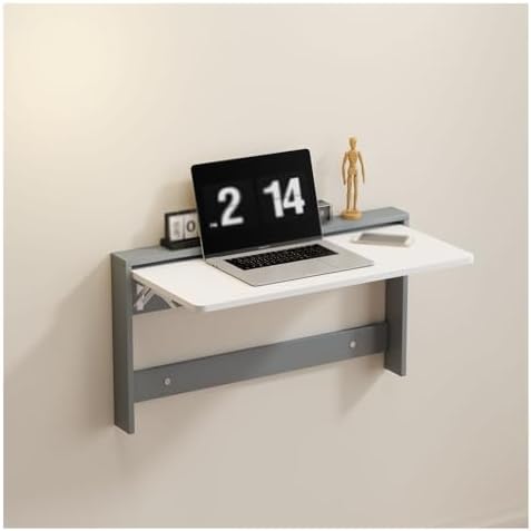 6.2cm Ultra Thin Wall Mounted Folding Table Space Saving Hanging Desk with Rounded Corners for Home Office Modern Design Easy Storage Functional & Stylish Workstation