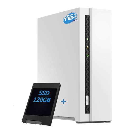 NAS doméstico 1-Bay SIMPLETEK con SSD de 120 GB y LAN Gigabit para copia de seguridad rápida