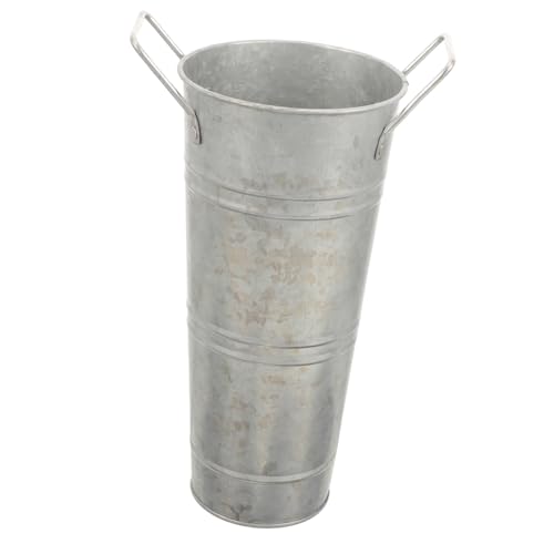 TOYANDONA Vintage Eisen Blumentopf Vase mit Griffen Rostfreie Balkon Blumenkasten Pflanzschale Dekorativer Haushalt Blumentopf für Garten und Innenbereich Kompakt und Langlebig Modernes