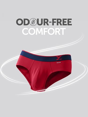 Image of XYXX Men's Traq Super Combed Cotton Regular Fit Solid Antibacterial Briefs with No Marks Waistband (Pack of 2)