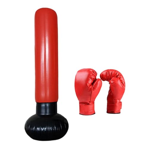 Menolana Inflatable Boxing Bag Boxing Equipment Stable Multipurpose Sandbag Boxing Toy for Kids Inflatable Punching Toy for Kickboxing, Red