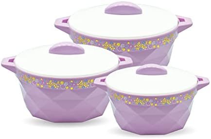 Selvel Diamond Plastic Casserole Set 1000 1500 00 Ml Purple Phpd03 Purple 3 Pc Set Amazon Ae Kitchen
