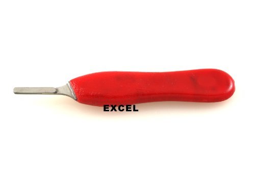 Excel Scalpel Handle #6 Red Plastic Grip - fitting surgical blades #20 thru 25