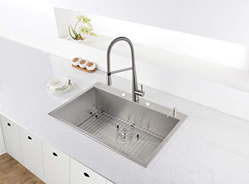 Ruvati 33 X 22 Inch Drop-In Topmount 16 Gauge Zero-Radius Stainless Steel Kitchen Sink Single Bowl - Rvh8001 #TOP3
