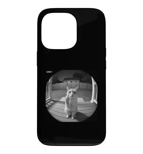 Funny Cat Flipping Off Middle Finger On Security Camera �X�}�z�P�[�X iPhone 13 Pro �p