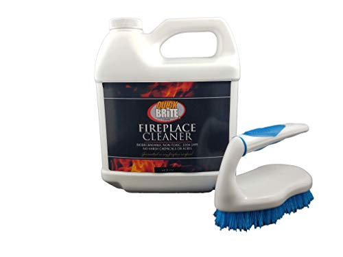 Fireplace Cleaner Refill by Quick 'n Brite, 64 oz - Includes free brush; Non-toxic; Cleans glass, br - //coolthings.us