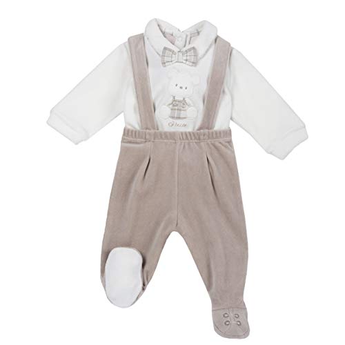 Chicco - Juego de 2 fundas para bandas, color blanco y beige de chenilla, línea recién nacido, fabricado en China, colección otoño-invierno Bianco/Beige 3 mes