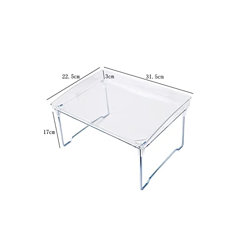 Teensery Clear Acrylic Cabinet Shelf Foldable Kitchen Counter Shelf Rack Stackable Storage Stand Organizer For Bathroom Pantry Countertop Cupboard, 1 Piece #TOP3