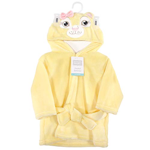 Image of Hudson Baby Unisex Baby Plush Animal Face Bathrobe, Lion Girl, 0-9 Months