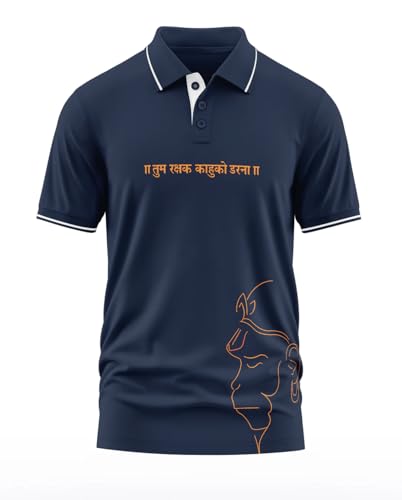 Image of Warrior World Men's Polo T-Shirt | 100% Cotton 270 GSM Fabric | Stylish Collar Design | Ethnic Spiritual Streetwear | Casual
