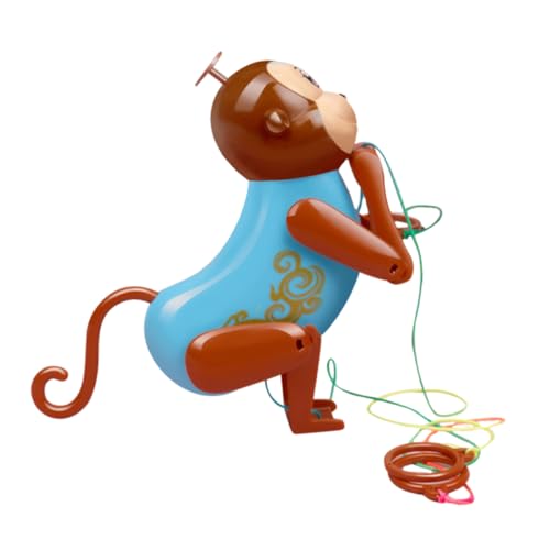 DECHOUS Manual Pulling Educational Monkey Climbing Pulling Cartoon Plaything Pulling Rope Rope Pulling Plastic Blue
