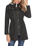 ☔️【Lavado y cuidado】Se recomienda lavar a mano las abrigos impermeables mujer ligera, el lavado a máquina dañará la cremallera del abrigo impermeables largo con capucha, no usar lejía.