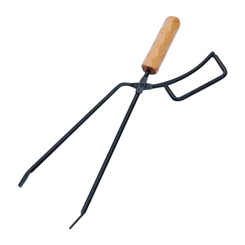 DIYEAH Pinze per Caminetto Outdoor Lunghe con Manico Isolante Strumento Multiuso per Carbonella e Legname da Barbecue Antiscottatura per Campeggio e Falò