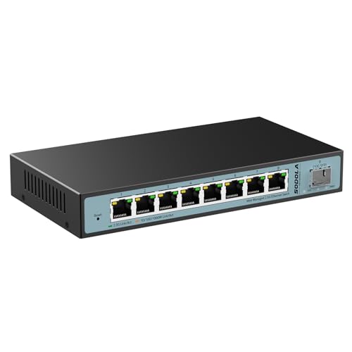 SODOLA 9 Port 2.5G Smart Web Ethernet Switch,1 10G SFP Slot&8 x 2.5G Base-T Ports,Static...