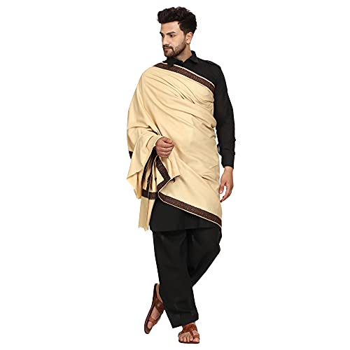 Image of SWI WITH LABEL Men's Kashmiri Embroidered Wool Shawl
