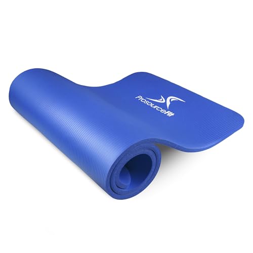 ProsourceFit Extra Thick Yoga and Pilates Mats 0.5 & 1-in Tapete Grueso, Unisex-Adult, Blue, 1/2'