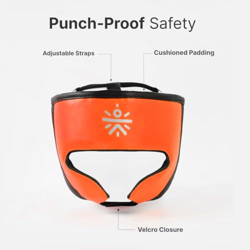 Image of Cult Kids Boxing Kit with Punching Bag, Gloves & Headgear - Durable PU Leather, Safe & Comfortable Training Set for Boys & Girls Ages 5-10 - Ideal for Fitness, Discipline & Fun - Orange