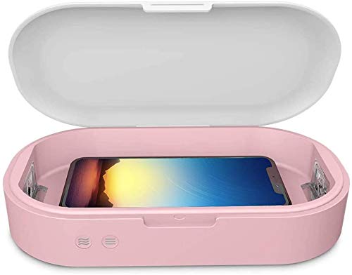 Tragbares UV-Telefon-Desinfektionsmittel, Aromatherapie-Desinfektionsmittel für alle iOS- und Android-Telefone, Schnuller, Smartwatches,Rosa