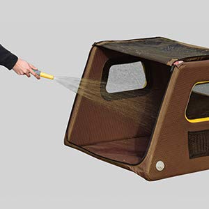 Tami - Hundetransportbox aufblasbar Tragebox Transportbox Hundebox Reisebox Autotransportbox Kofferraumbox Gitterbox Käfig Hund Box Dogbox Inflatable inkl. Dog-Vital Bio-Hundekeks (M)