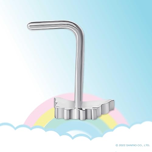 Hello Kitty Nose Rings 20g Stainless Steel Kawaii Cute 316L Straight Bone Nose Stud Officially Licensed Sanrio