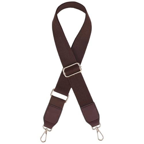 CALFOVERA Correa de Repuesto para Bolso de Mano Marrón Oscuro de 3.7cm de Ancho, de Algodón, para Guitarra, Ajustable, de Cuero, con Cierres de Aleación, para Mujer, de Lona, para Bolso de Mano