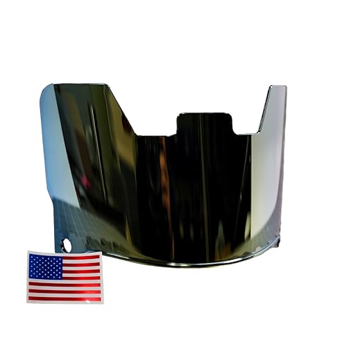Green Gridiron - Unbranded Football Helmet Visors + Chrome US Flag Helmet Decal (Liquid Metal)