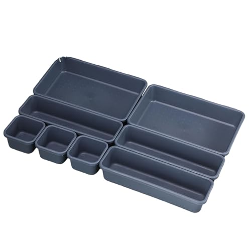 8 cajas de herramientas organizadoras divisoras para cajas de herramientas rodantes, carro, gabinete, color gris claro