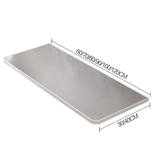 Table murale en acier inoxydable structure compacte et design épuré pour salle à manger
