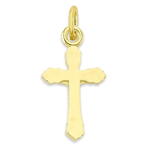 Solid 10k Gold Crucifix Microcharm, Mini Dainty Charm Religious Jewelry with Clasp2