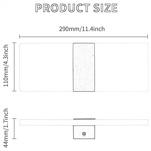 Luz de pared LED 12W con sombra rectangular para decoración de pasillo y sala 5