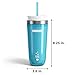 Zoku Instant Iced Coffee Maker, Reusable Beverage Chiller Cools Hot Beverages in Minutes Without Dilution, Portable 11-ounce Tumbler With Spill-resistant Lid and Straw, Teal