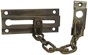 QCAA Solid Brass Chain Door Guard, with 9 Links Steel Chain, Satin Classic Bronze, 1 Pack