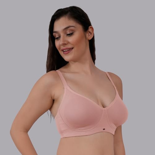 Image of SOIE Women's Cotton Spandex Non Padded Non Wired Full Coverage Encircled T-Shirt Bra with Adjustable Straps & U-Back - Everyday Comfort Fit
