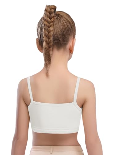 Kids Girls Spaghetti Strap Camisole Sports Training Bra Basic Solid Color Crop Tank Top3