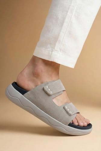 Image of Big Fox Alphabounce- 15 Men's Orthopedic Comfort Slides | Dual Strap Cushioned Sandals | Lightweight Daily Wear