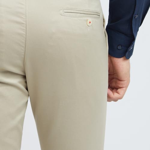 Image of Raymond Men's Pure Cotton Structure Pattern Contemporary Fit Flat Front Casual Trouser