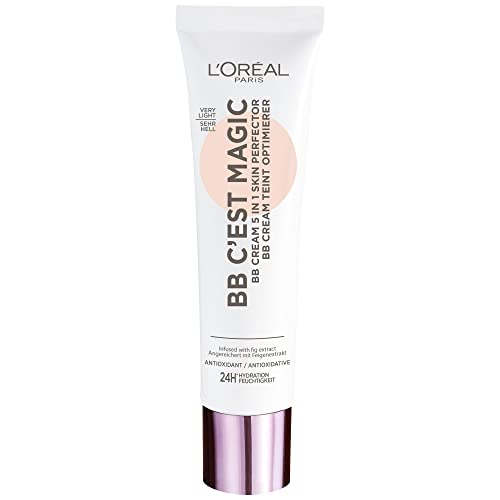 L'Oréal Paris Getönte Tagescreme, Für 24h Feuchtigkeit und einen ebenmäßigen Teint, Magic BB Teint Optimierer, Nr. 01 Very Light (Sehr Hell), 1 x 30 ml