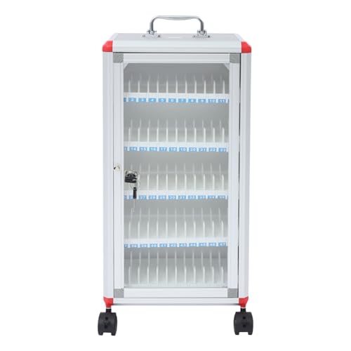 ZUANYAN 60-Slot Mobile Phone Storage Cabinet with Wheels,Aluminum Alloy Safe Box,Lockable & Wall Mountable,Used in Schools, Offices and Meeting Rooms