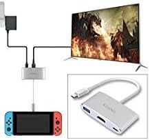 Portable Dock for Switch, KSWNG HDMI Type C Hub Adapter for Switch, MacBook Pro, Projector.