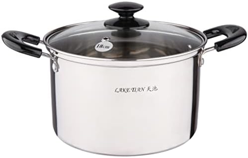 Lake Tian Stainless Steel Stock Pot, Stew Pot, Simmering Pot, Soup Pot with Lid, Healthy Duty, Dishwasher Safe, Saucepot with Lid Quart Stockpot,Silver (2.5 qt/7.25″)