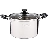 Lake Tian Stainless Steel Stock Pot, Stew Pot, Simmering Pot, Soup Pot with Lid, Healthy Duty, Dishw