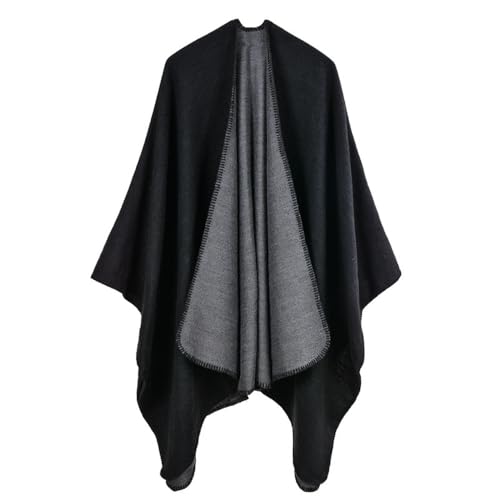 Lifetooler Poncho Femme Hiver Chaud Châle Femme Chic et Elegant Réversible Écharpe Cape Cardigan pour Le Printemps, l'automne et l'hiver
