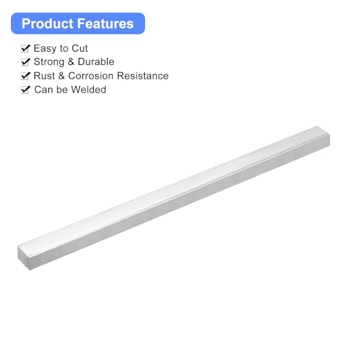 Image of uxcell Square Aluminum Flat Bar, 1 /2 inch Thick 0.6 inch Width 10 inch Length Square Aluminum Bar 6061 Aluminum Flat Plate, 12 x 15 x 254mm T6511 Solid New Mill Stock for Industrial Building