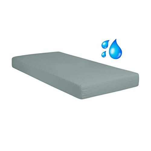 Jersey Spannbetttuch Wasserdicht 2In1 • Bettlaken Und Matratzenschutz In Einem 180x200-200x200 cm Silber