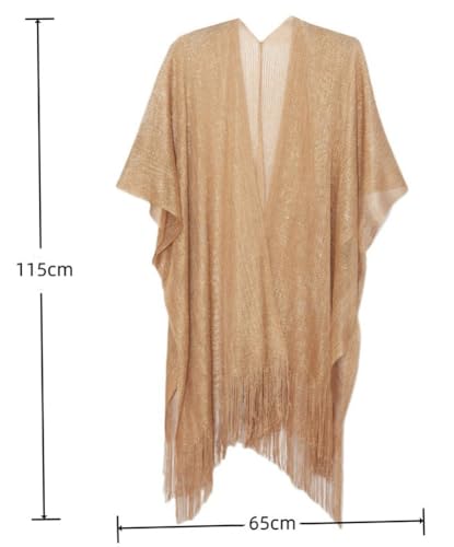 Shawl Wraps for Women Fashionable Open Front Cape Elegant Evening Scarf 2025 Silky Fringe Dress Shawls3