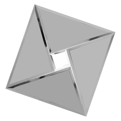 Homoyoyo 自己 粘着 タイル テクスチャ ミラー タイル 寝室 リビング 装飾 人工 バスルーム 壁 正方形 装飾 壁 ミラー