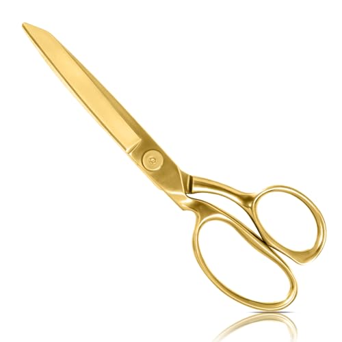 Ribbon Cutting Scissors 8 Inches Gold Scissors Full Stainless Steel Material Suitable for Ribbon-Cutting Office Home Sewing and Crafts
