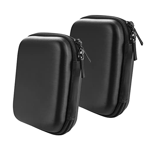 Geekria UltraShell Case Compatible with AKG, Bang & OLUFSEN, Samsung Headphones, Replacement Protective Hard Shell Travel Carrying Bag with Cable Storage (Black, 2 Packs)